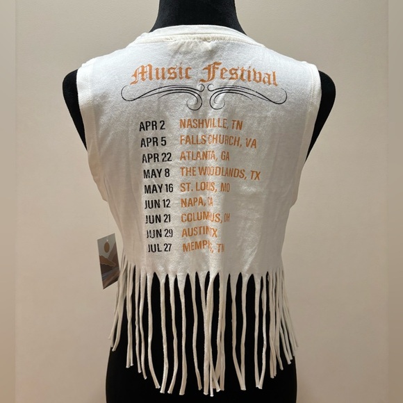 Nashville Music Festival Graphic Tassel Tee Fringe Women’s Size Small - Picture 4 of 5